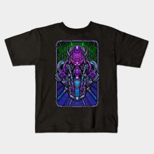 Mech samurai oni armor ornament emblem Kids T-Shirt
